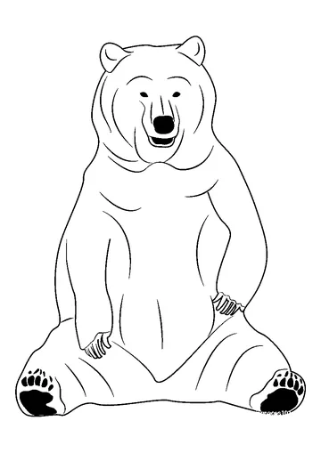 Black Bear Sitting coloring page
