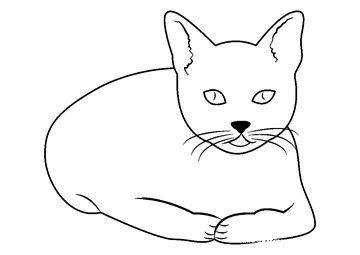 Cat Watching Forward coloring page