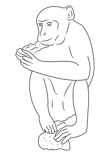 Monkey Eating Roti coloring page