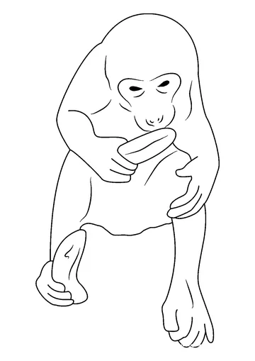 Monkey with Banana coloring page