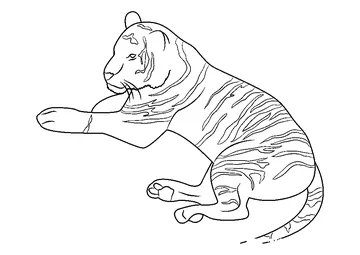 Tiger Relaxing coloring page