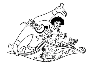 Genie Abu on Carpet coloring page