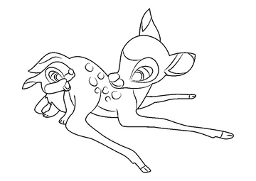 Bambi having So Fun coloring page