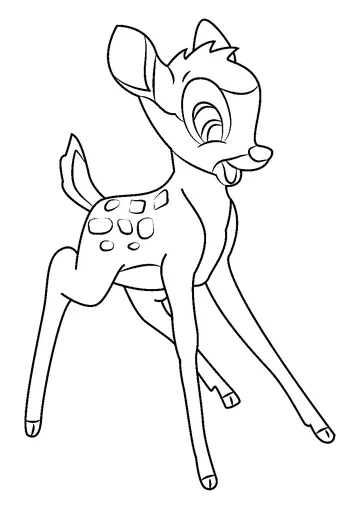 Happy Bambi coloring page