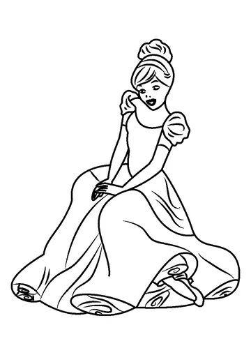 Cinderella Sitting coloring page