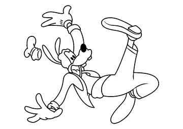Goofy having Fun coloring page