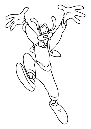 Joyful Goofy coloring page