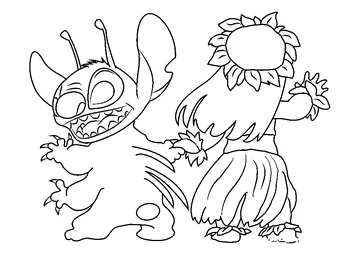 Stitch Looking Back coloring page