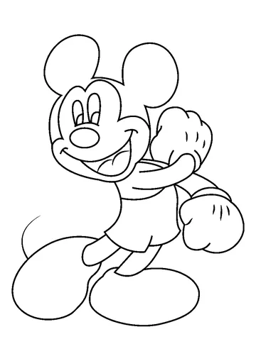 Joyful Mickey Mouse coloring page