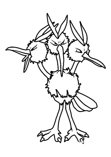 Dodrio Pokemon coloring page