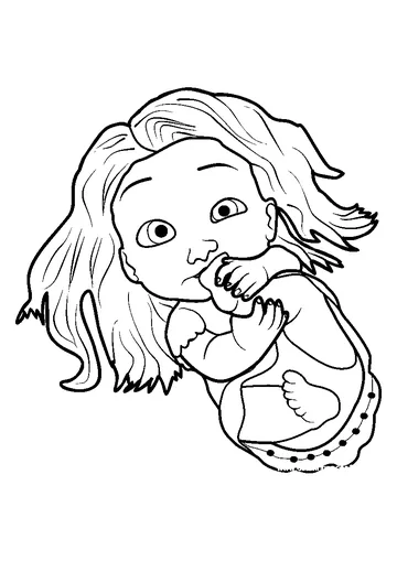Baby Rapunzel coloring page