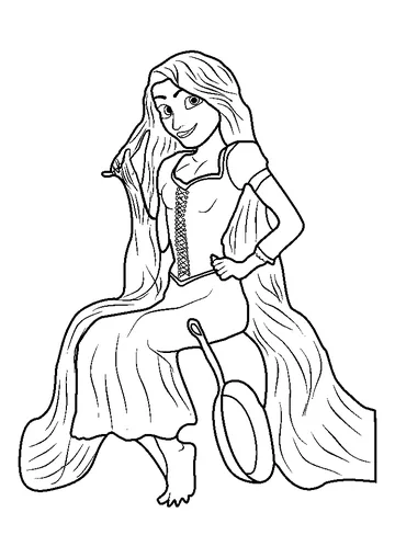 Rapunzel Sitting coloring page