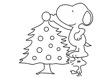 Snoopy Decorating coloring page