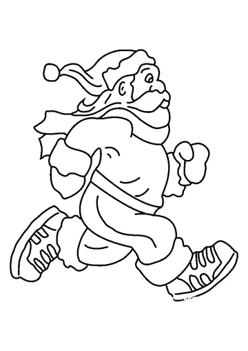Runner Santa coloring page