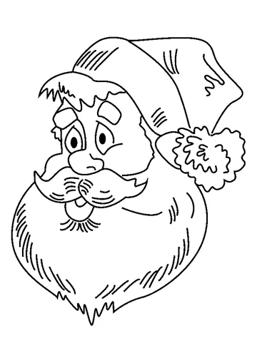 Santa face coloring page