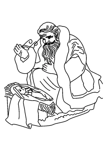 Santa with Baby coloring page