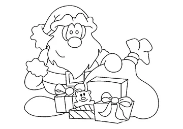 Santa with Gifts coloring page