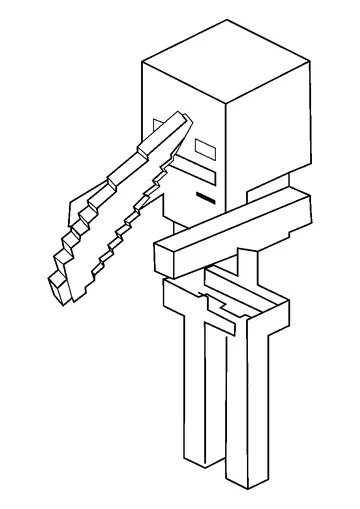 Skeleton Minecraft coloring page