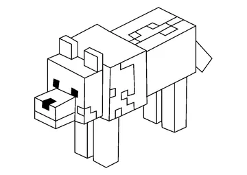 Wolf Minecraft coloring page