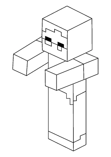 Zombie Minecraft coloring page