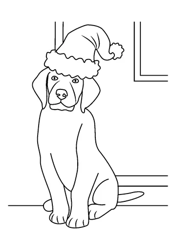 Christmas Dog coloring page