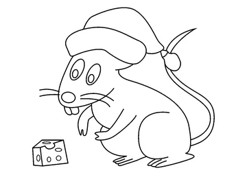 Christmas Mouse coloring page