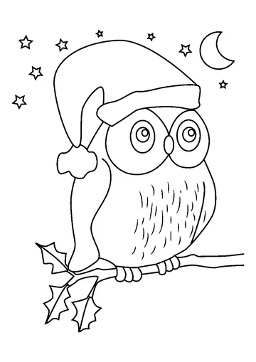 Christmas Owl coloring page