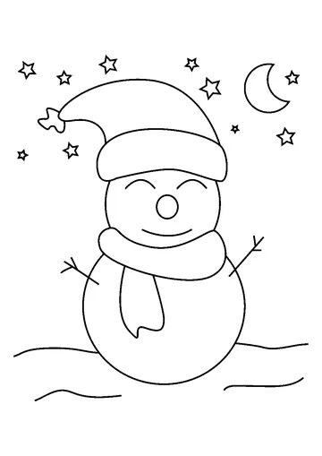 Happy Snowman coloring page