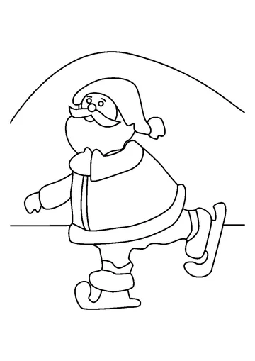 Santa Ice Skating coloring page