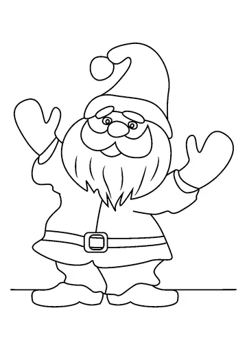 Santa Waving Hand coloring page