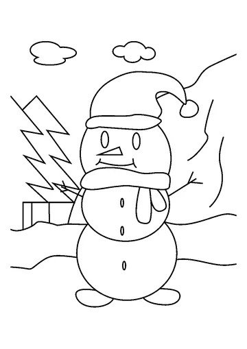 Snowman Smiling coloring page