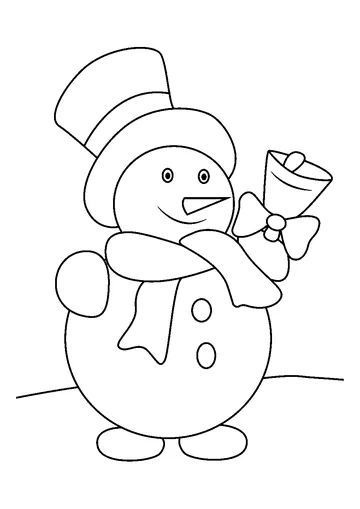 Snowman With Bell coloring page