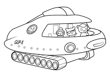 Gup-X Ship coloring page