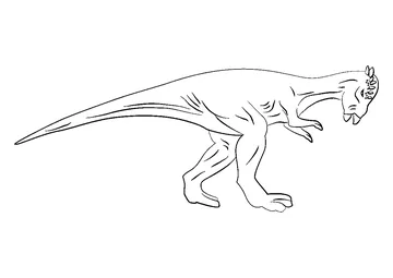 Pachycephalosaurus Walking coloring page