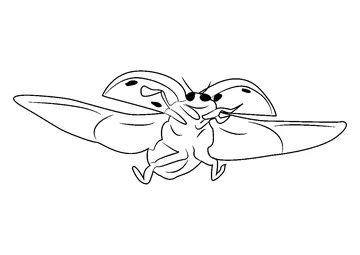 Fly Ladybug coloring page