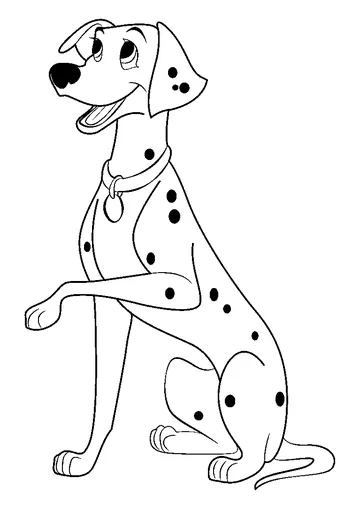 Dog Holding Up Paw coloring page