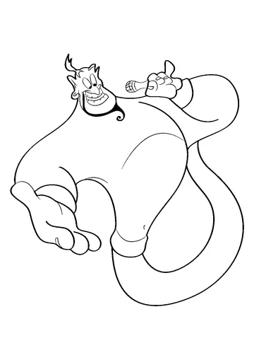 Smiling Genie coloring page