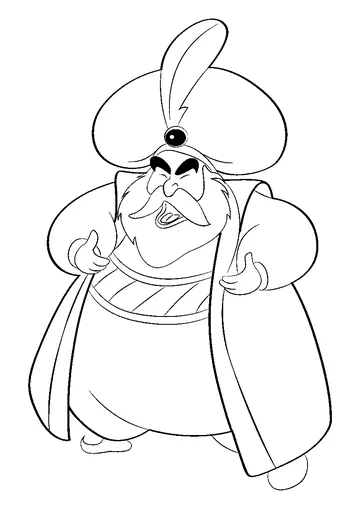 Laughing Sultan coloring page
