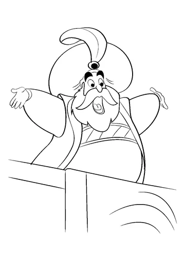 Sultan Standing At Balcony coloring page