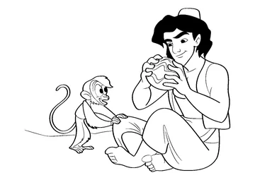 Aladdin And Abu coloring page