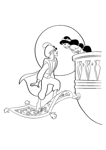 Aladdin And Jasmine coloring page