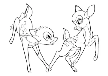 Ronno And Bambi Playing coloring page