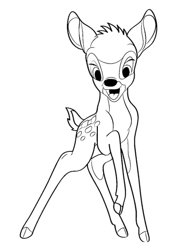 Happy Bambi coloring page