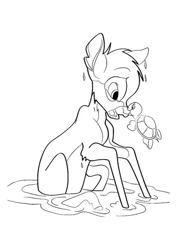 Bambi With Trutle coloring page