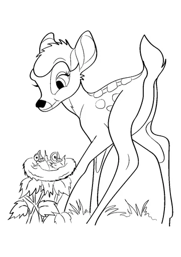 Bambi Looking Bird Nest coloring page