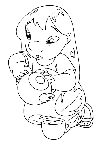 Lilo Hungry coloring page
