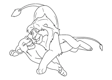 Happy Mufasa And Sarabi coloring page