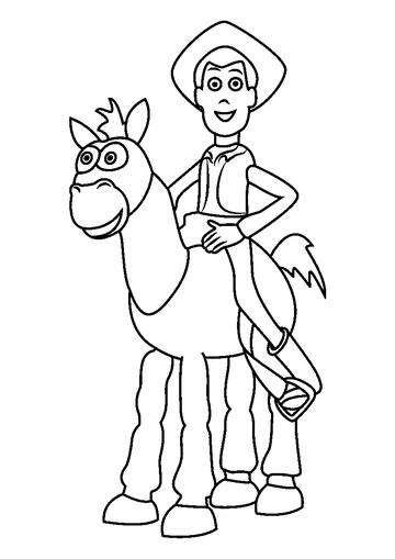 Woody Sitting On Bullseye coloring page