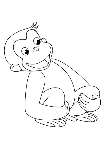 Sitting Monkey coloring page