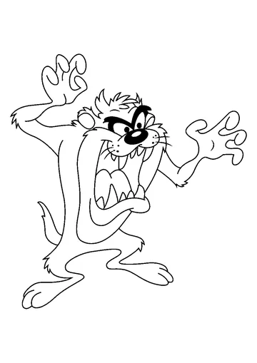 Taz Looney Tunes coloring page